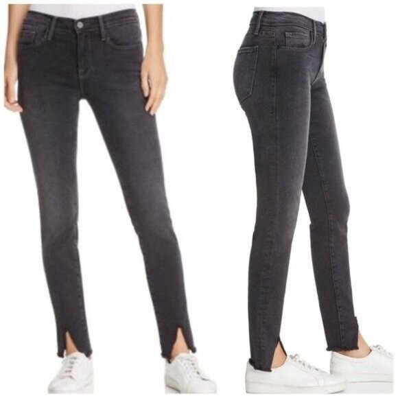 FRAME Jeans in‎ Drover  Le Skinny de Jeanne Slit-Hem Women size 27 - Picture 1 of 9